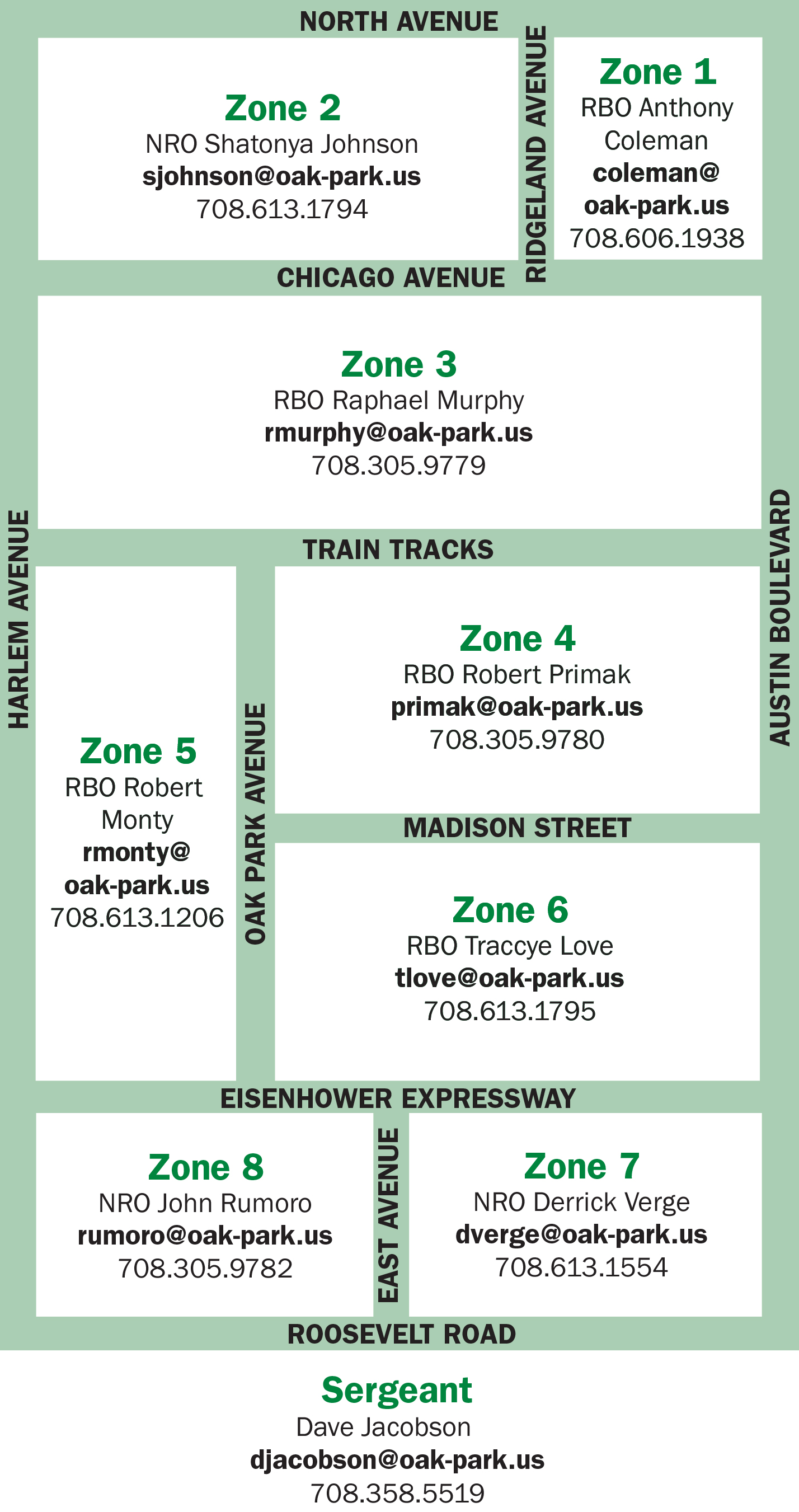 Map showing boundaries of neighborhood Police zone